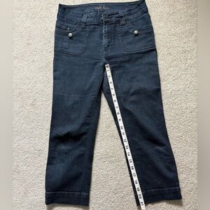 Vintage Denim Straight-Leg Capri Jeans